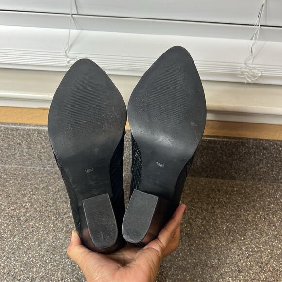 G by Guess Ankle High Heel Booties Womens 10M Black Faux Leather Zip Pointed Toe - Picture 9 of 11